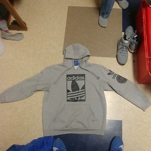 Adidas Originals grey box logo hoodie
